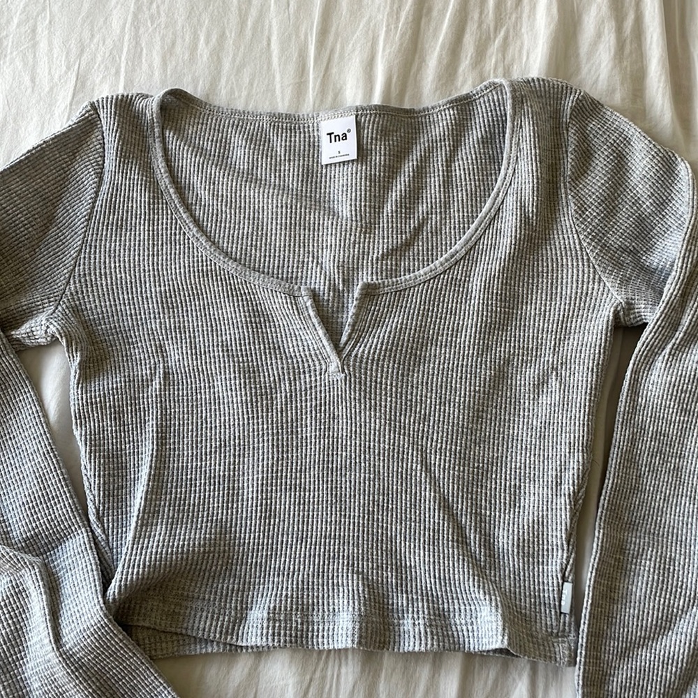 Aritzia Waffle Scoopneck Long-sleeve US S